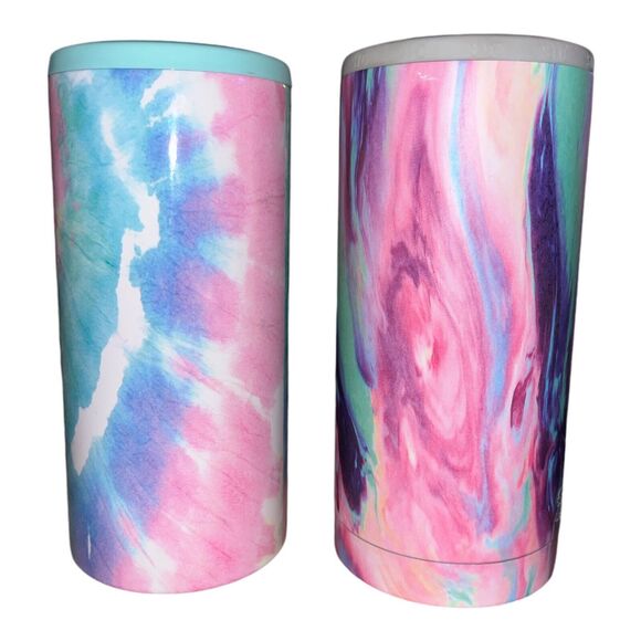 2 Slim Can Seltzer Coolers Double Wall Stainless Steel SIC & Hydrapeak 12 oz EUC - Picture 2 of 6